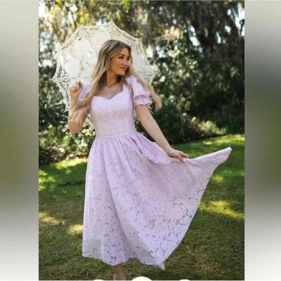 knee length dresses for ladies Estelle Midi Dress Lavender main image 1